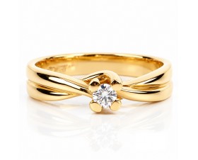 18К Жълто  Злато Диамантен Годежен Пръстен Bloom Jewellery